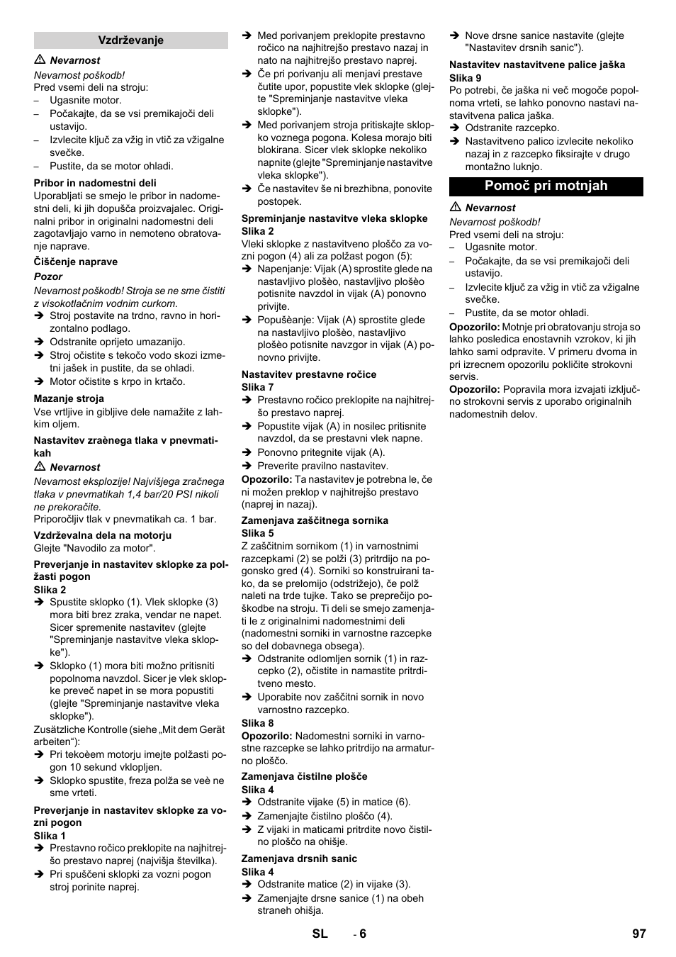 Pomoč pri motnjah | Karcher STH 10-76 W User Manual | Page 97 / 136