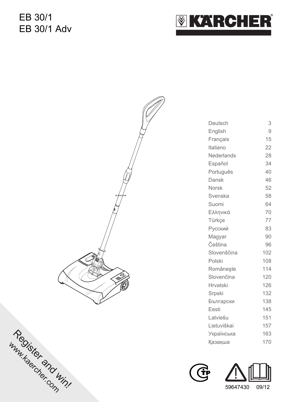 Karcher EB 30-1 Li-Ion User Manual | 180 pages