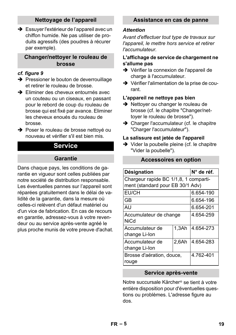 Service | Karcher EB 30-1 Li-Ion User Manual | Page 19 / 180