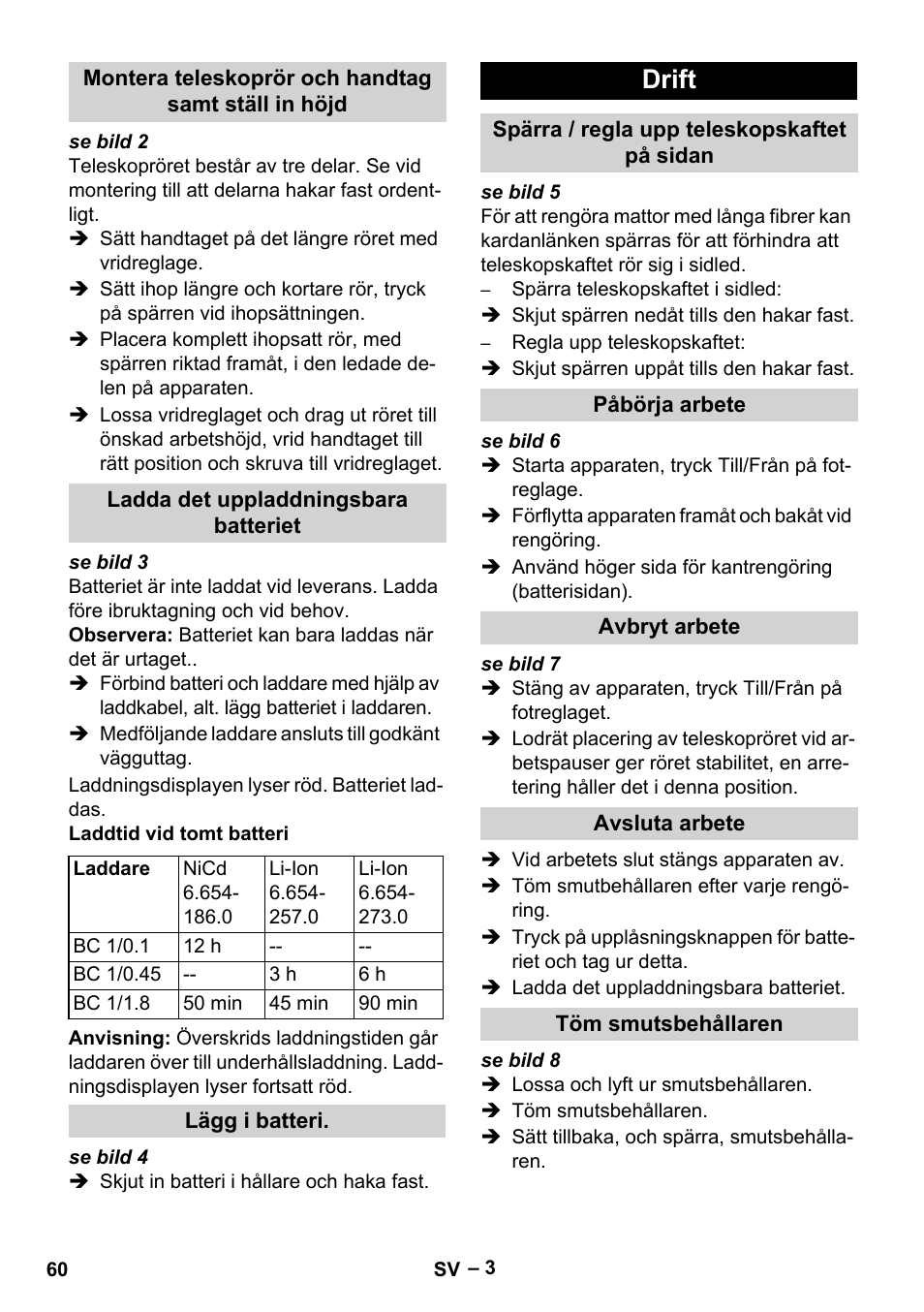 Drift | Karcher EB 30-1 Li-Ion User Manual | Page 60 / 180