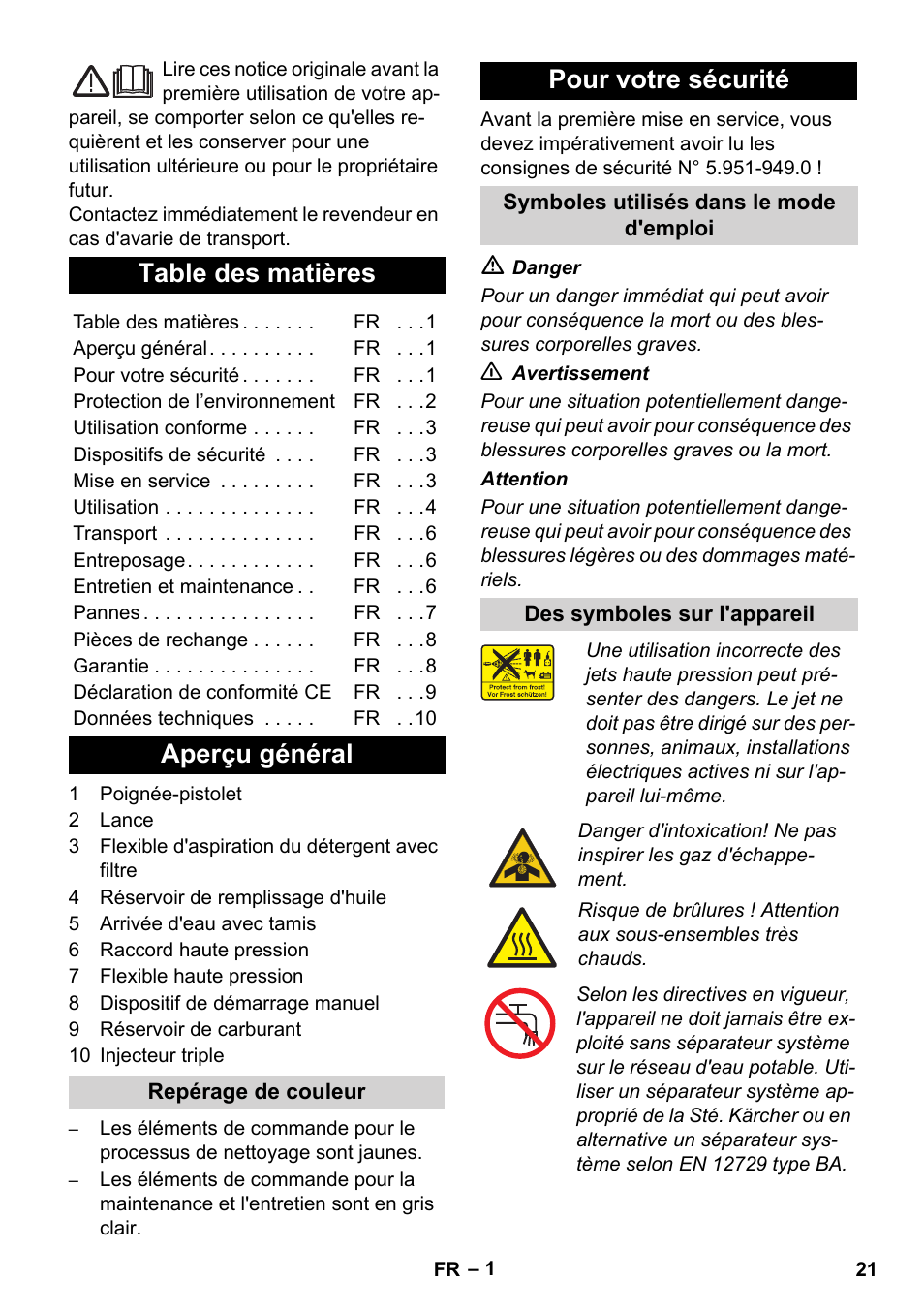 Karcher HD 830 BS User Manual | Page 21 / 220