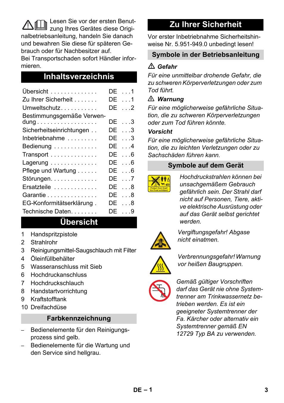 Karcher HD 830 BS User Manual | Page 3 / 220