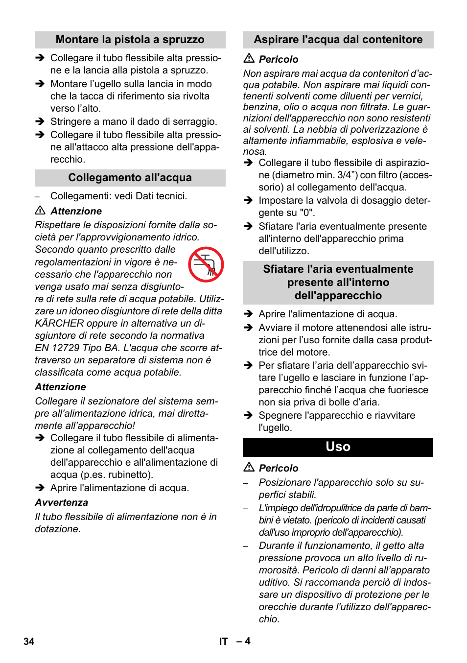 Karcher HD 830 BS User Manual | Page 34 / 220