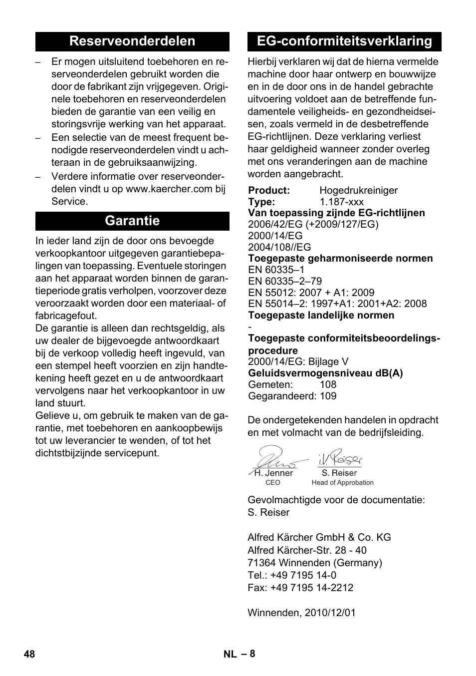 Karcher HD 830 BS User Manual | Page 48 / 220