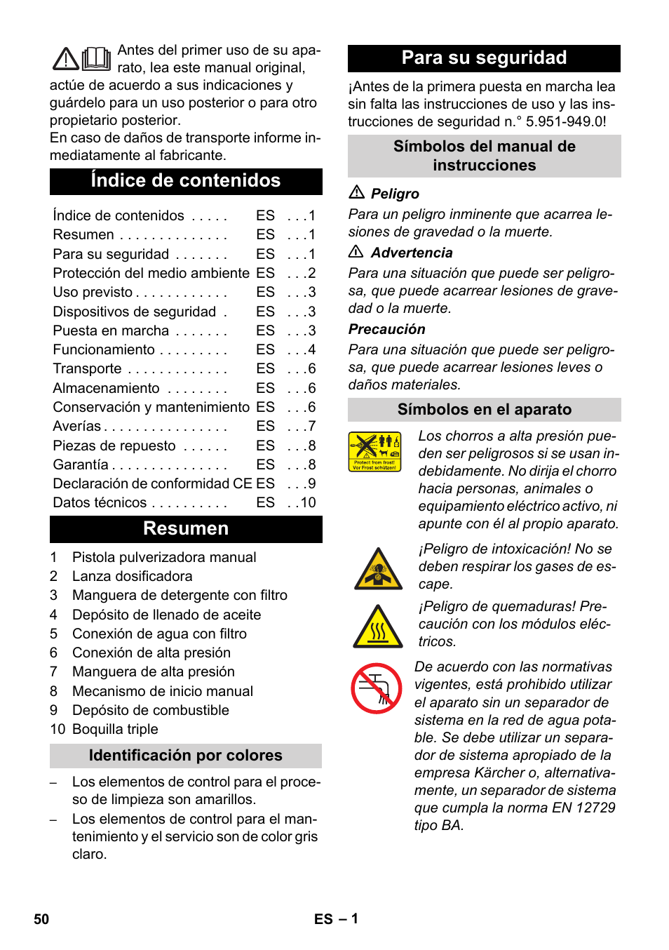 Karcher HD 830 BS User Manual | Page 50 / 220