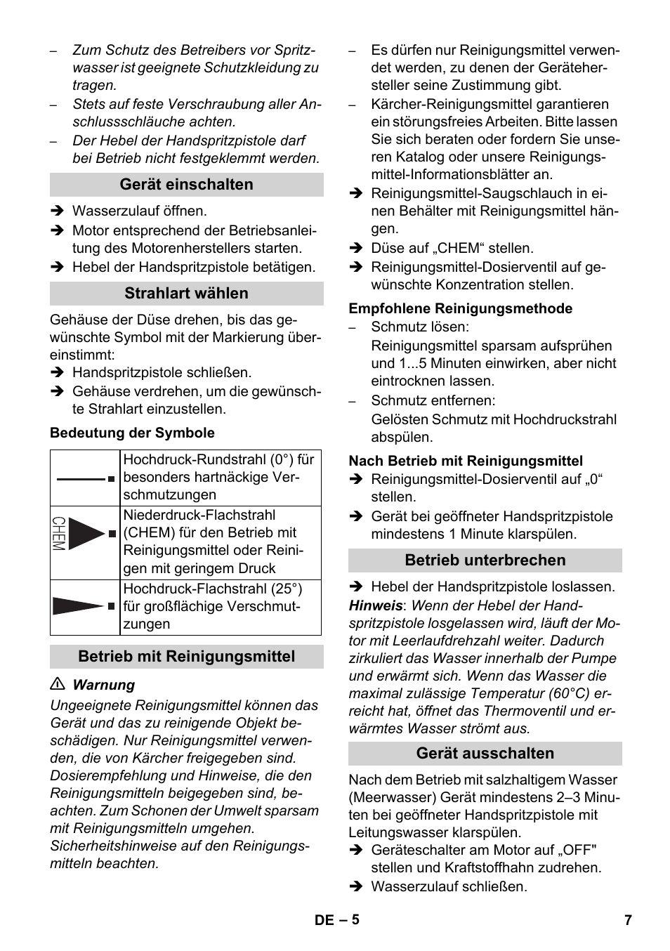 Karcher HD 830 BS User Manual | Page 7 / 220