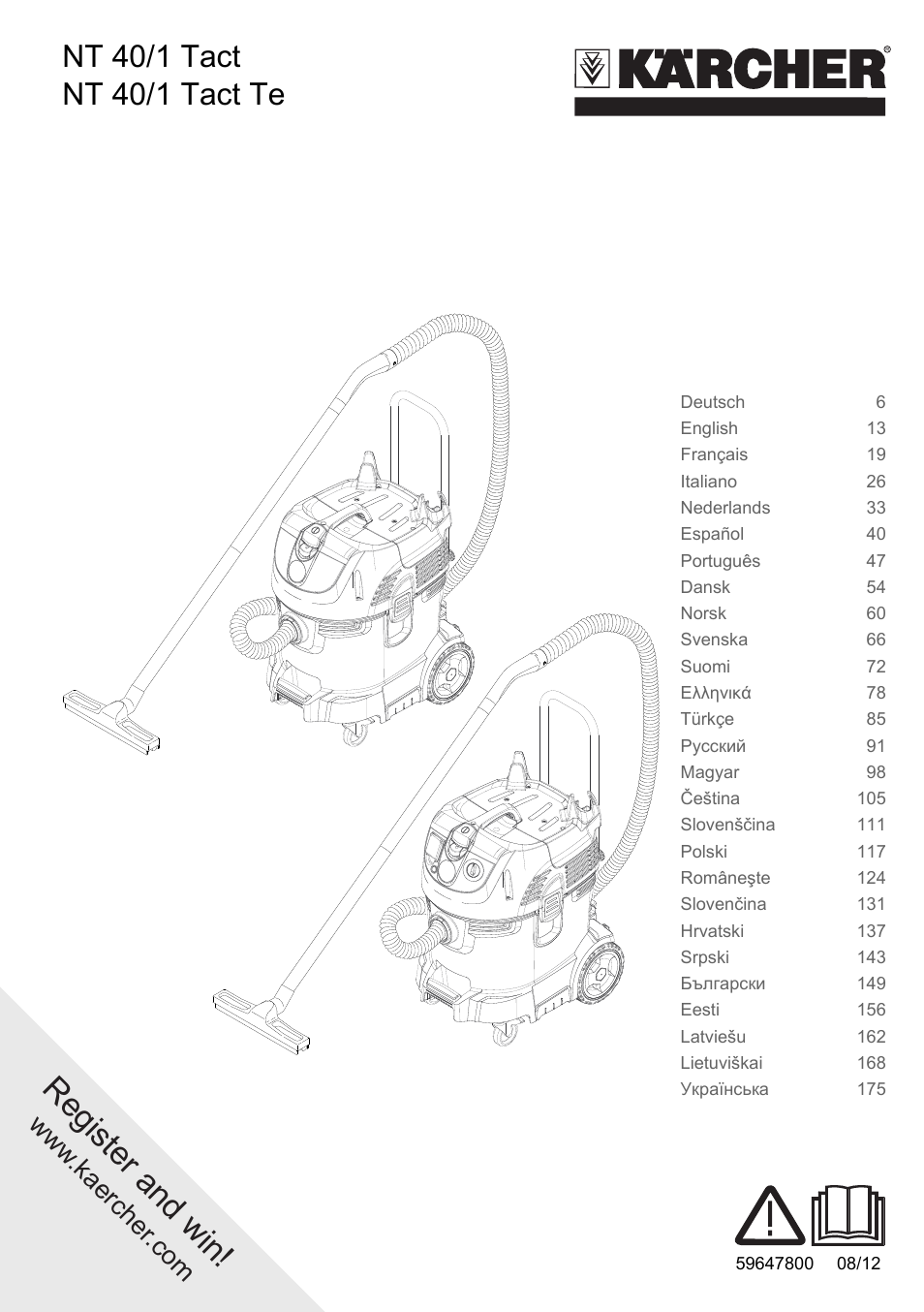 Karcher NT 40-1 Tact Te User Manual | 188 pages