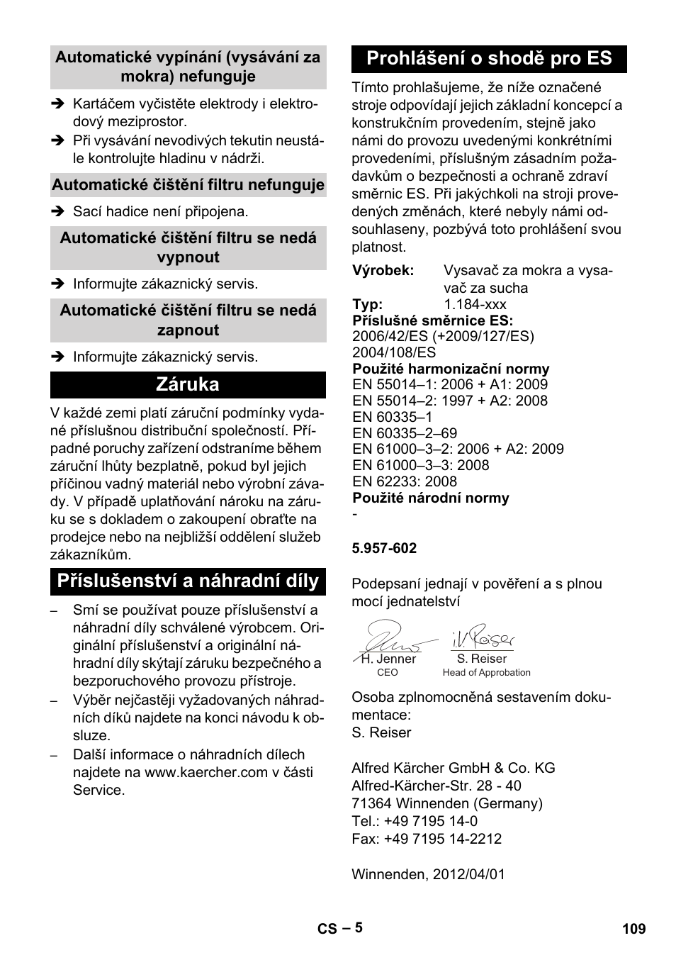 Karcher NT 40-1 Tact Te User Manual | Page 109 / 188