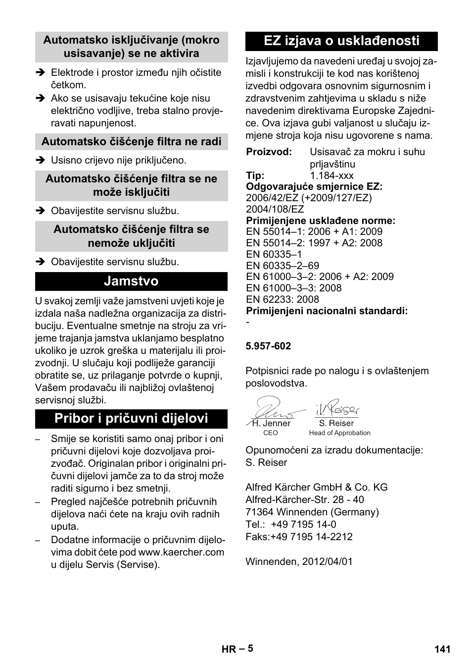 Karcher NT 40-1 Tact Te User Manual | Page 141 / 188