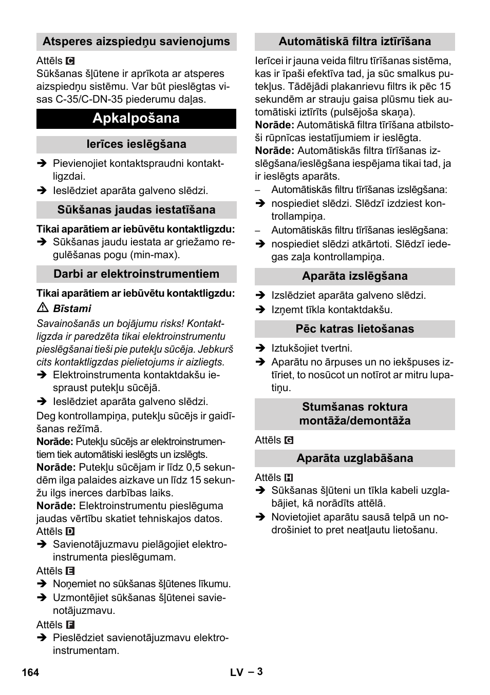 Apkalpošana | Karcher NT 40-1 Tact Te User Manual | Page 164 / 188