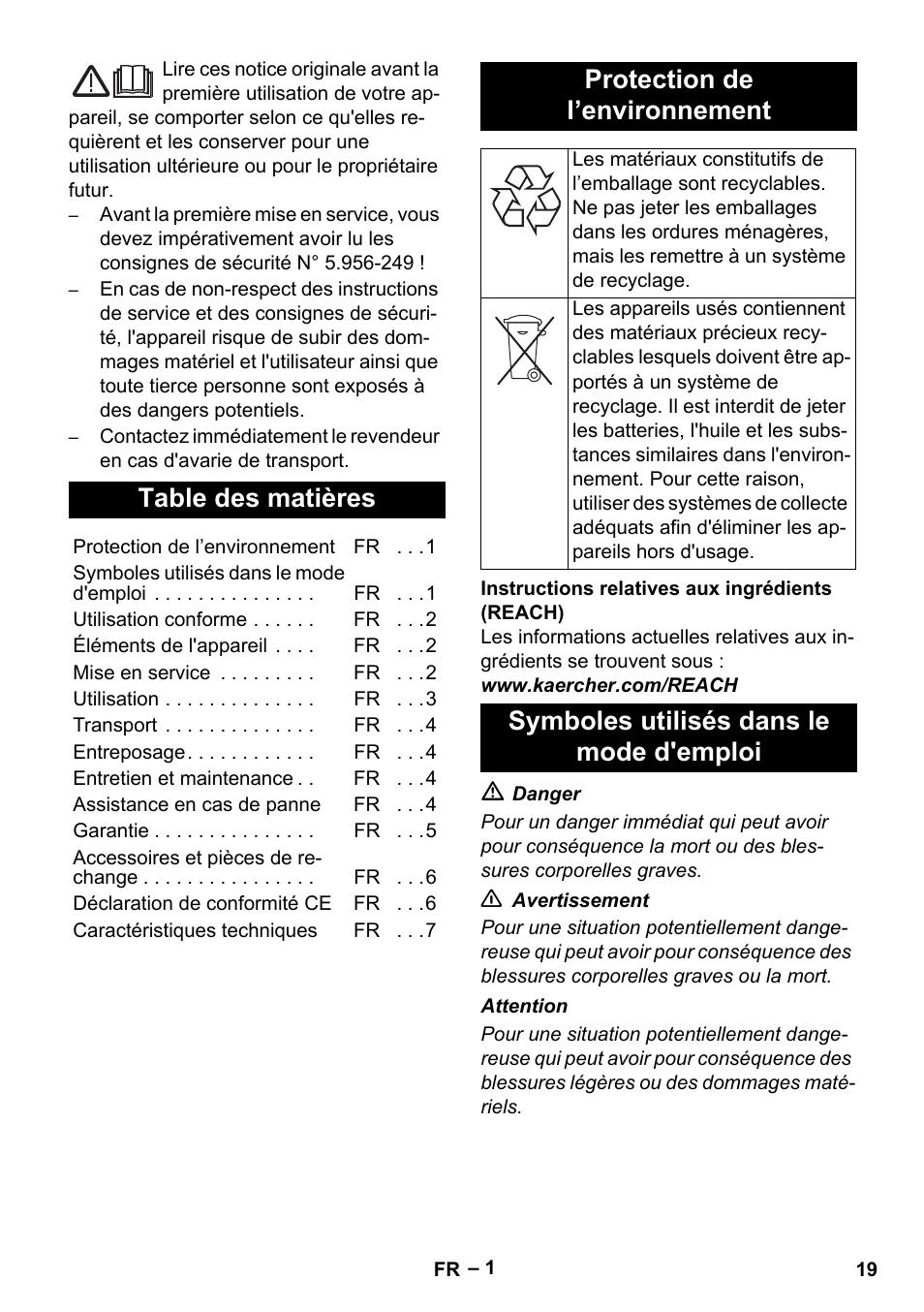 Karcher NT 40-1 Tact Te User Manual | Page 19 / 188