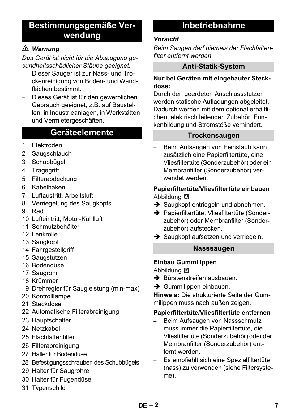 Karcher NT 40-1 Tact Te User Manual | Page 7 / 188