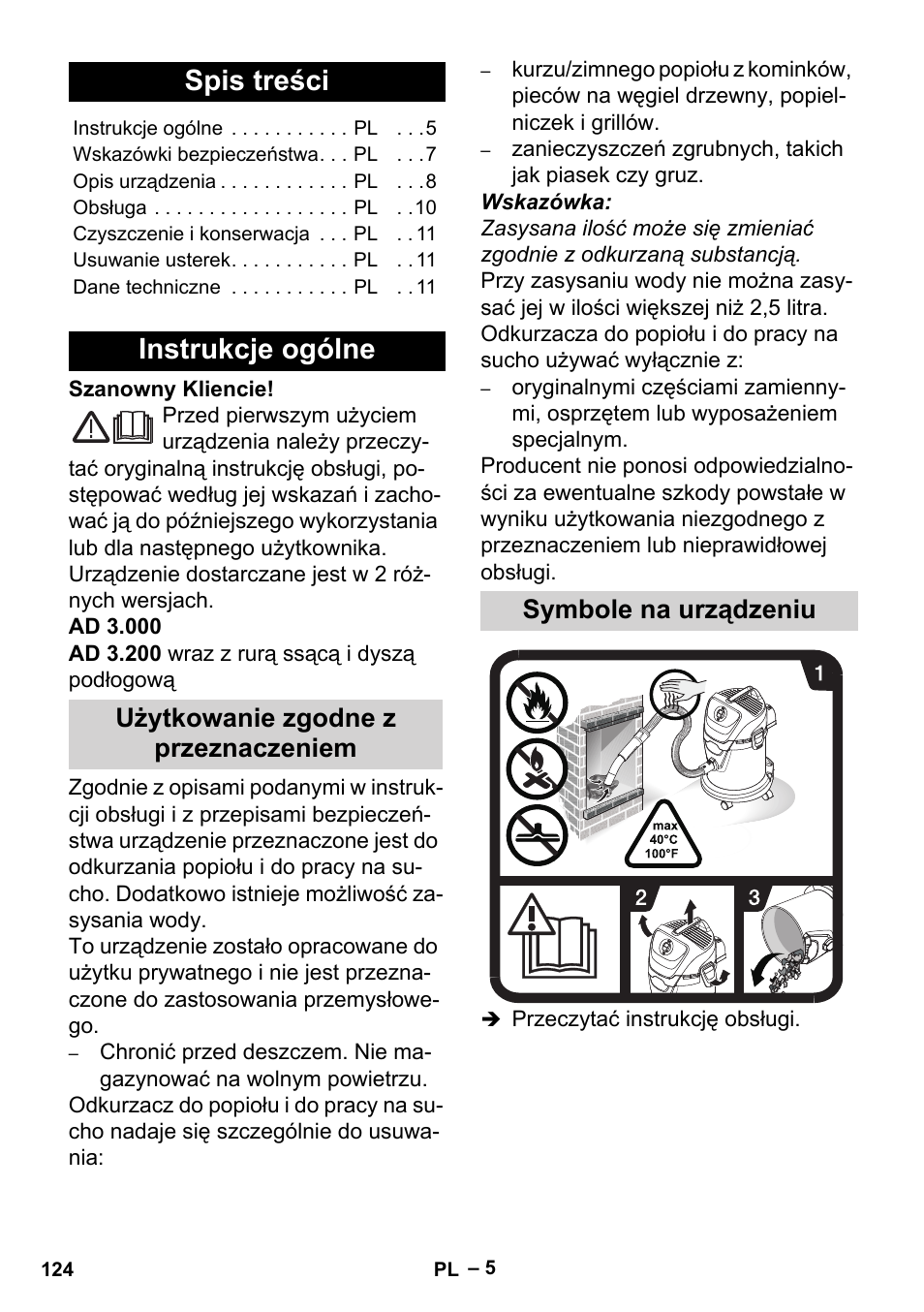 Karcher Aspiracenere AD 3-200 User Manual | Page 124 / 214