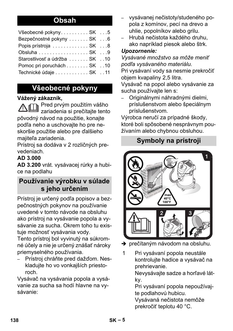 Karcher Aspiracenere AD 3-200 User Manual | Page 138 / 214