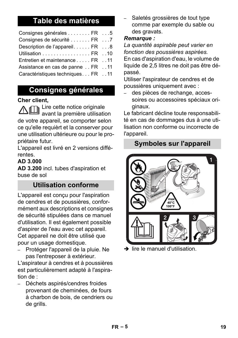 Karcher Aspiracenere AD 3-200 User Manual | Page 19 / 214