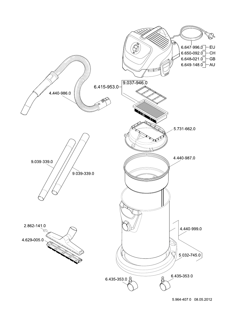 Karcher Aspiracenere AD 3-200 User Manual | Page 213 / 214