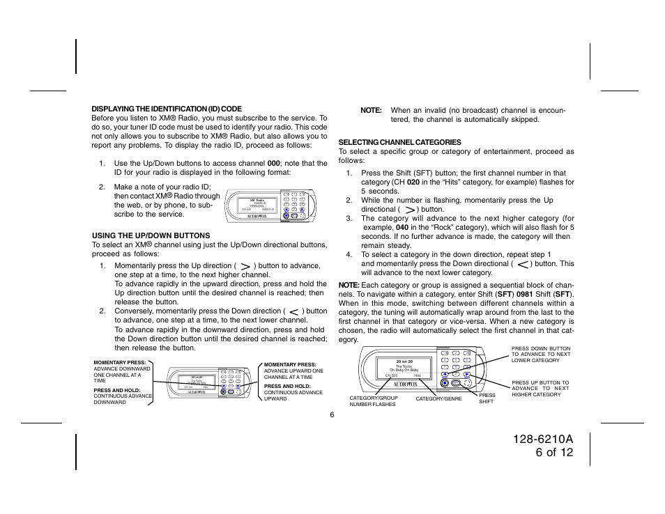 Audiovox 128-6210A User Manual | Page 6 / 12