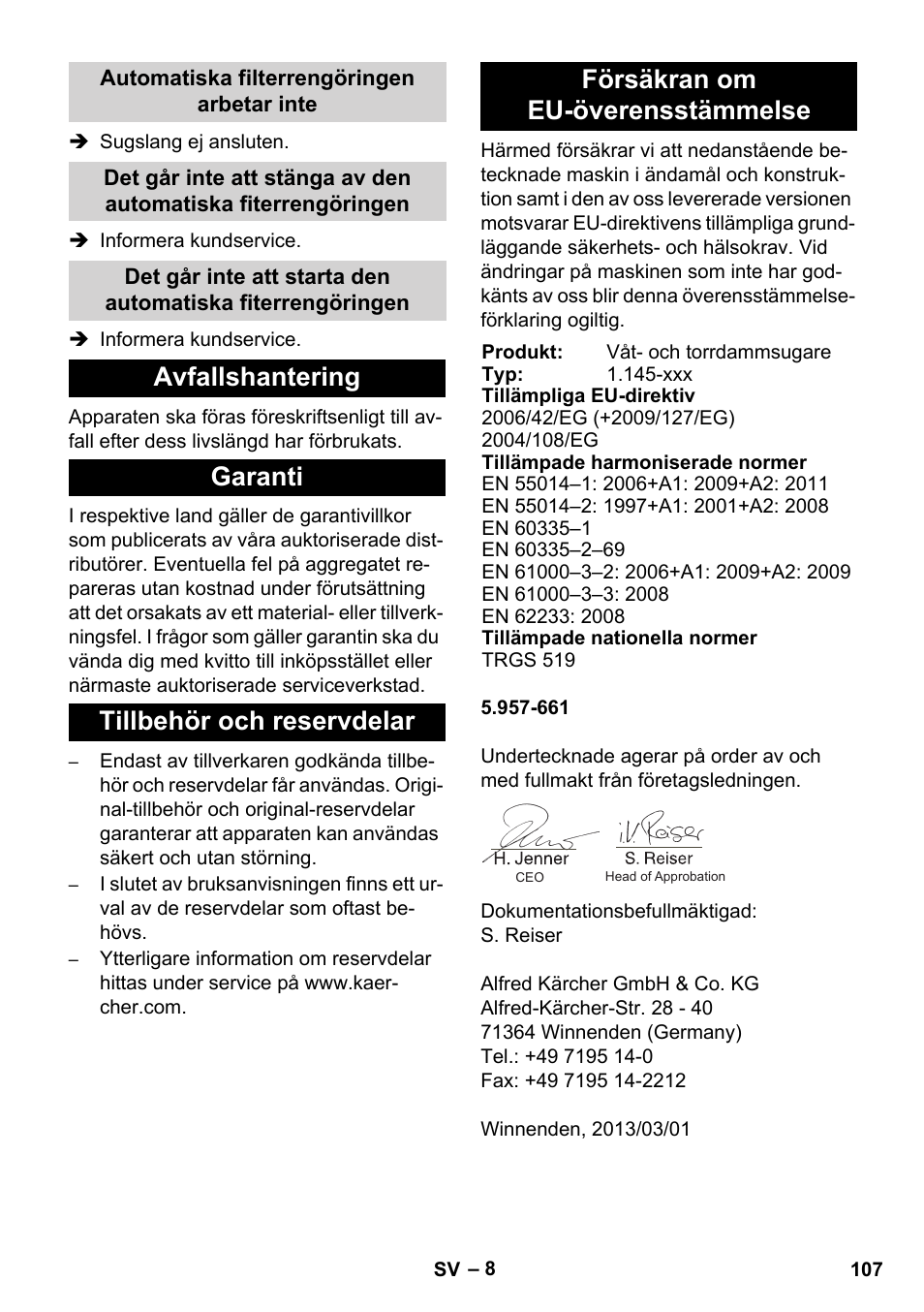 Karcher NT 45-1 Tact Te H User Manual | Page 107 / 292