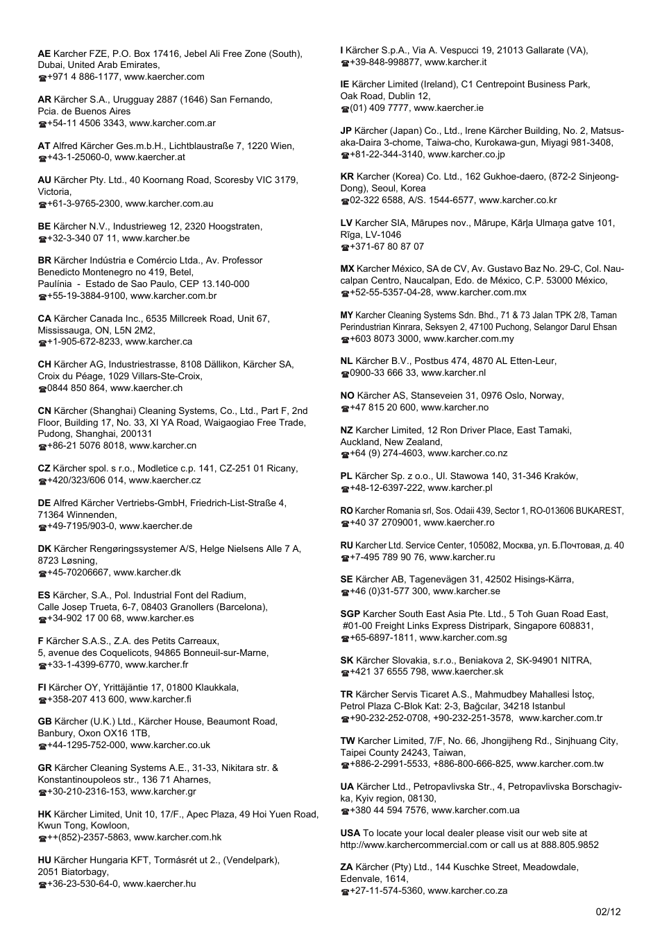 Karcher KM 170-600 D User Manual | Page 92 / 92