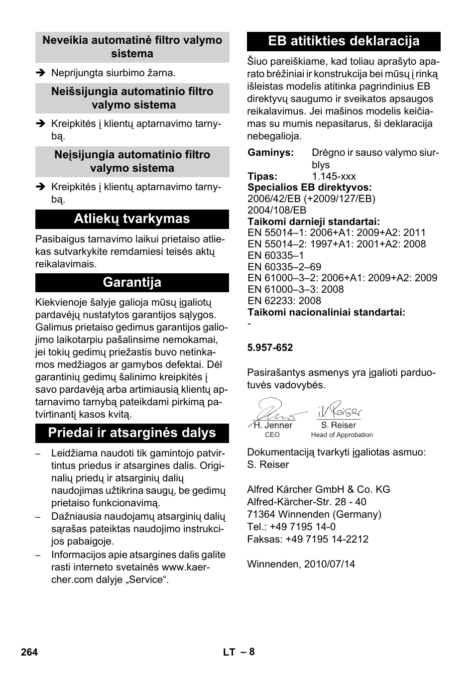 Karcher NT 45-1 Tact Te M User Manual | Page 264 / 284