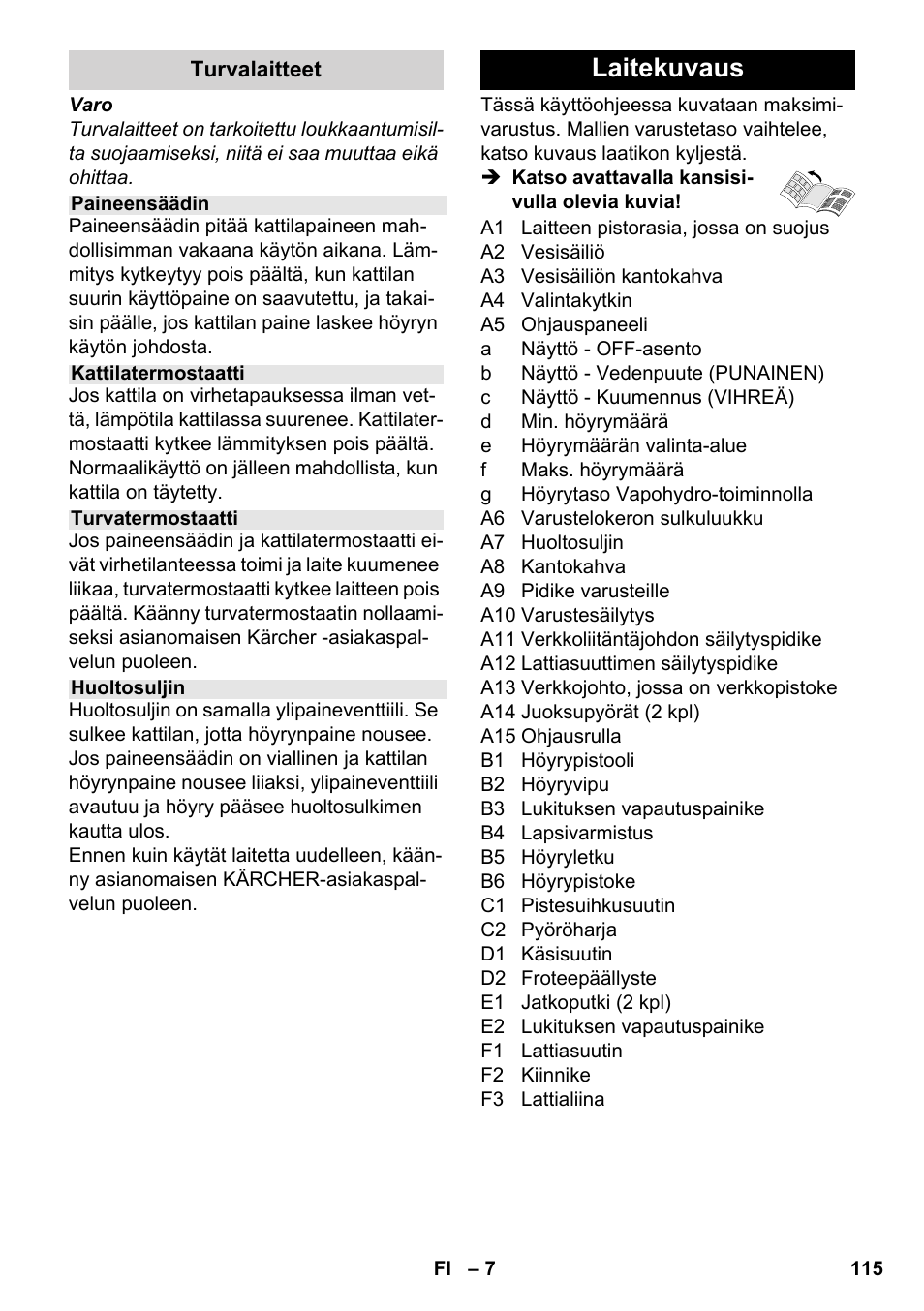 Laitekuvaus | Karcher SC 5-800 C EU User Manual | Page 115 / 314