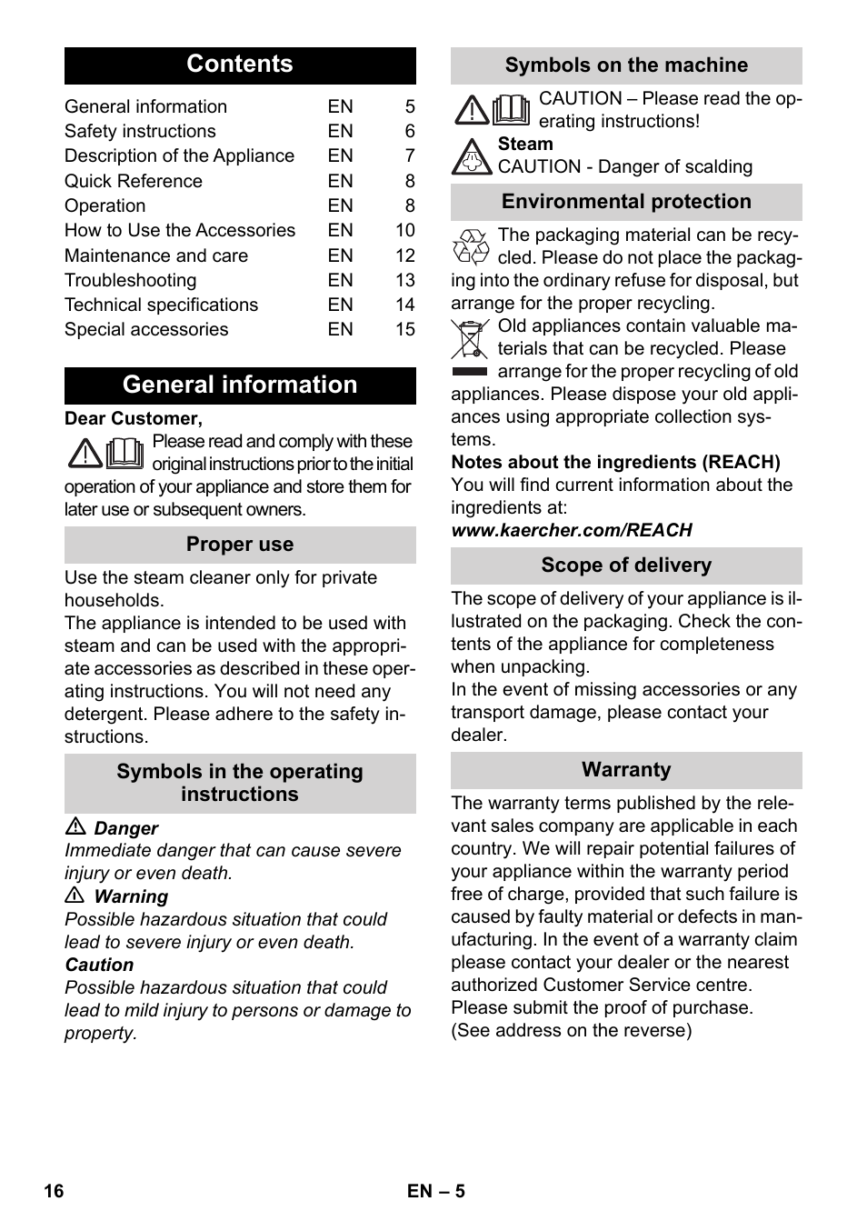 Karcher SC 5-800 C EU User Manual | Page 16 / 314