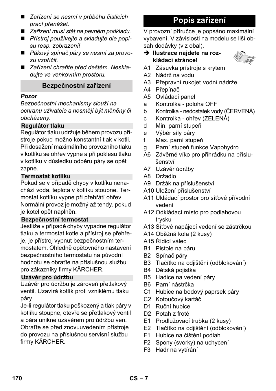 Popis zařízení | Karcher SC 5-800 C EU User Manual | Page 170 / 314