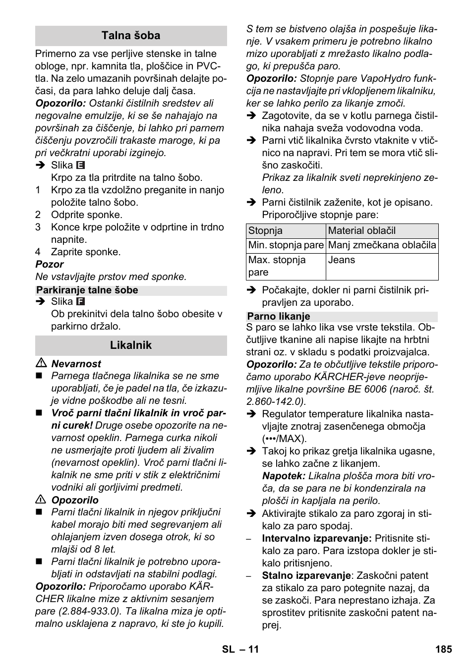 Karcher SC 5-800 C EU User Manual | Page 185 / 314