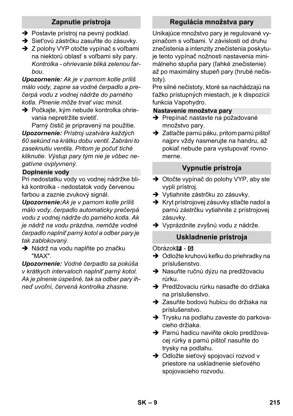 Karcher SC 5-800 C EU User Manual | Page 215 / 314