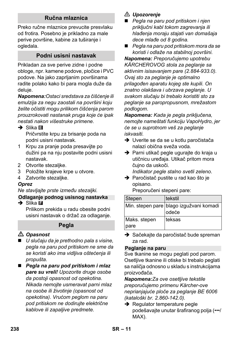 Karcher SC 5-800 C EU User Manual | Page 238 / 314