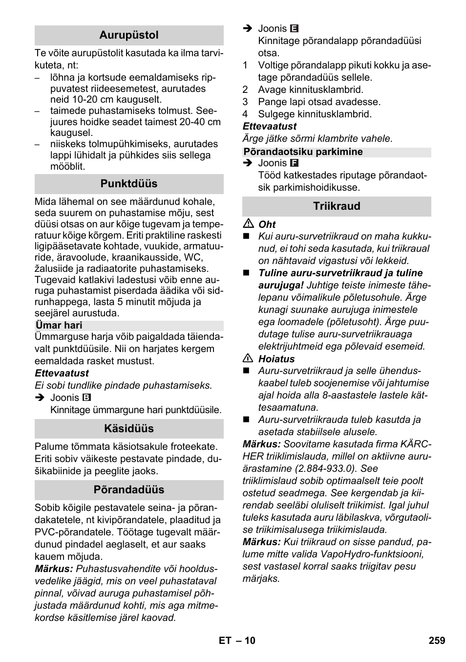 Karcher SC 5-800 C EU User Manual | Page 259 / 314