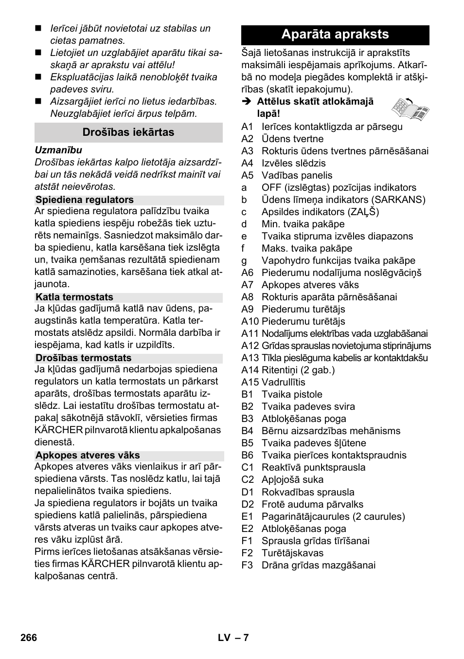 Aparāta apraksts | Karcher SC 5-800 C EU User Manual | Page 266 / 314