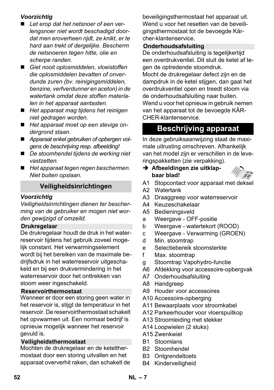 Beschrijving apparaat | Karcher SC 5-800 C EU User Manual | Page 52 / 314