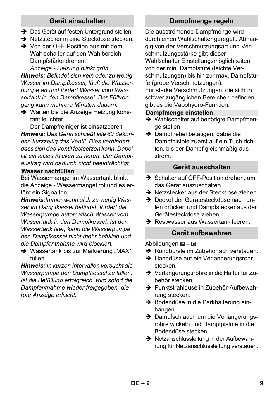 Karcher SC 5-800 C EU User Manual | Page 9 / 314