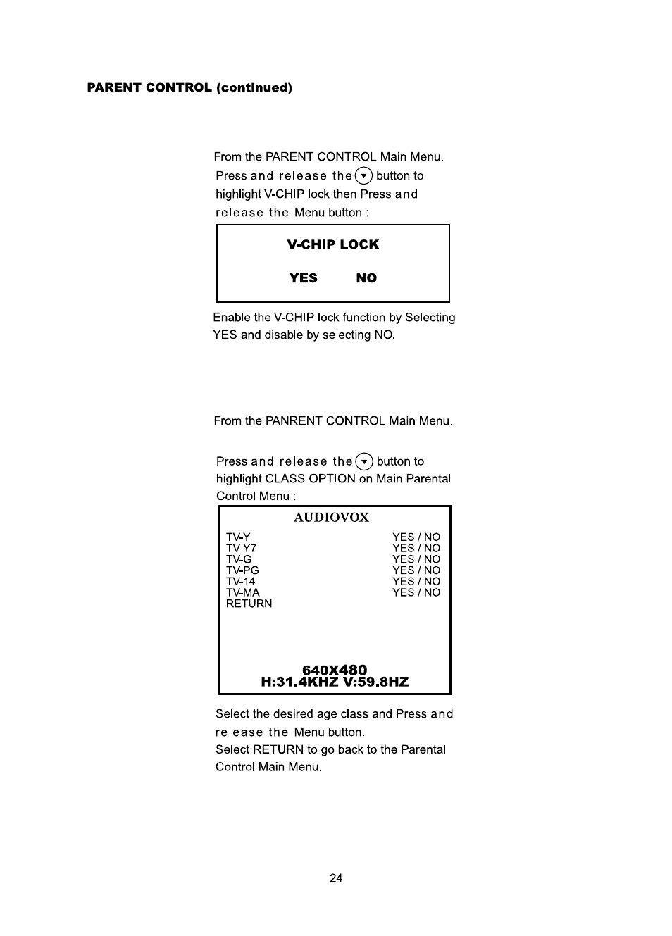 Audiovox FP1510 User Manual | Page 25 / 43