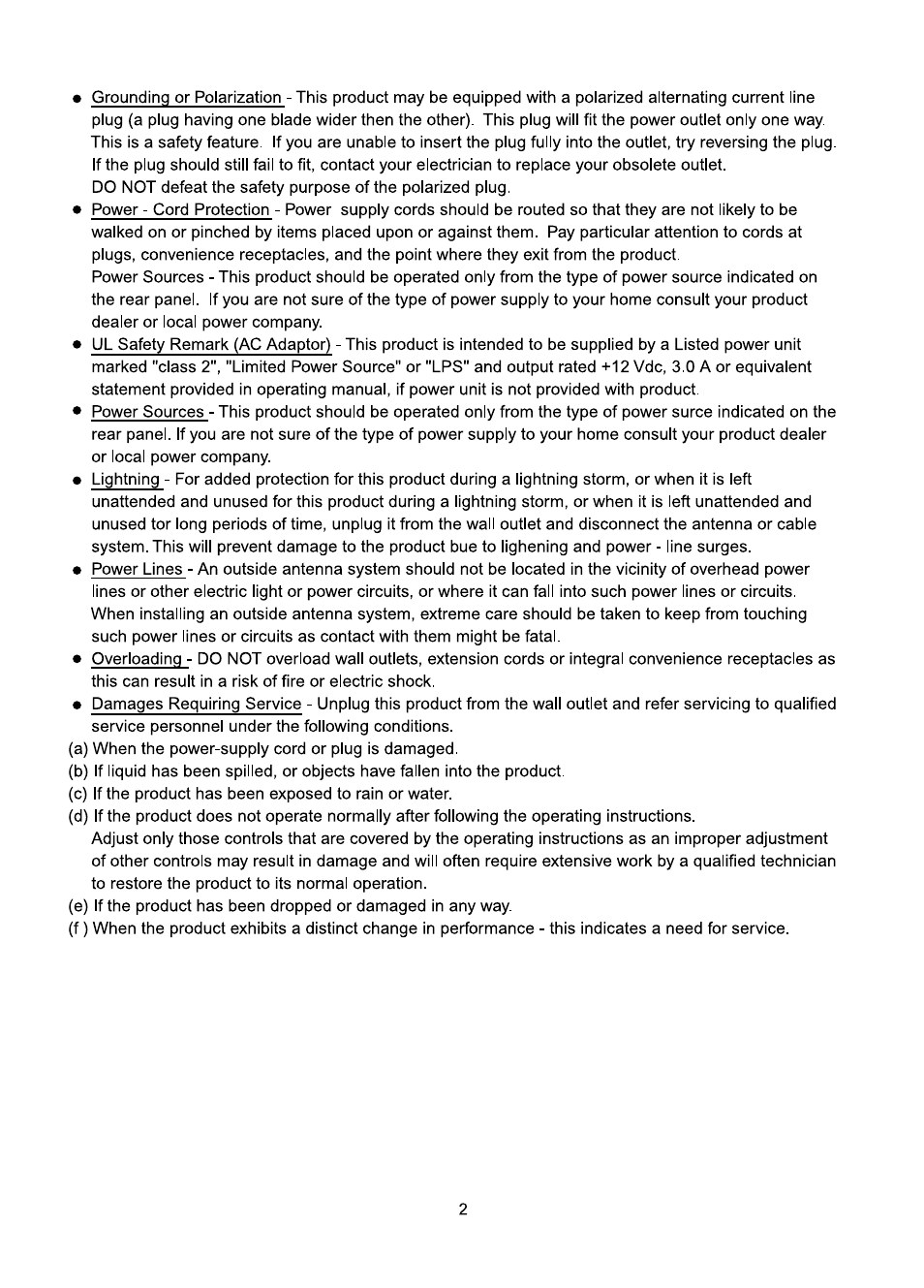 Audiovox FP1510 User Manual | Page 3 / 43