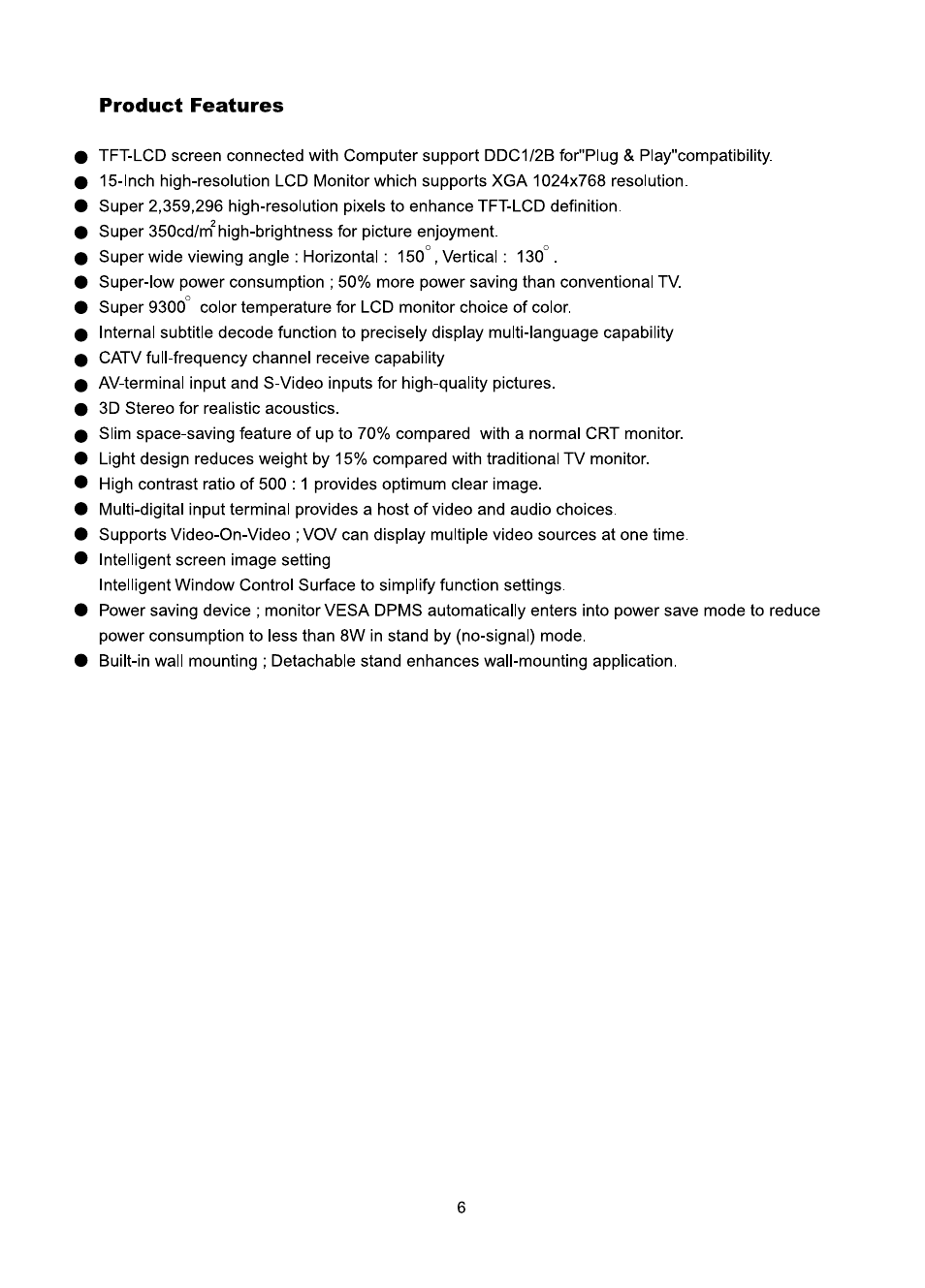 Product features | Audiovox FP1510 User Manual | Page 7 / 43