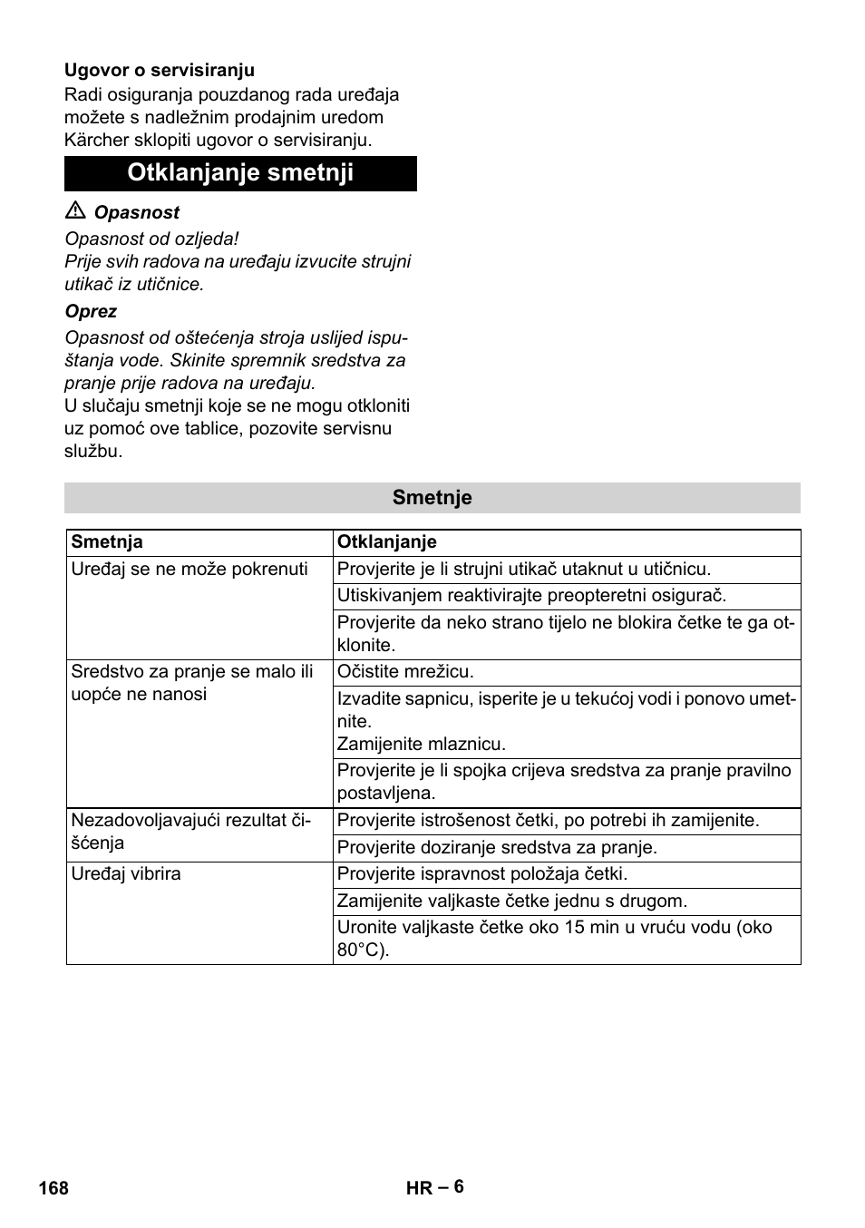 Otklanjanje smetnji | Karcher BRS 43-500 C User Manual | Page 168 / 220