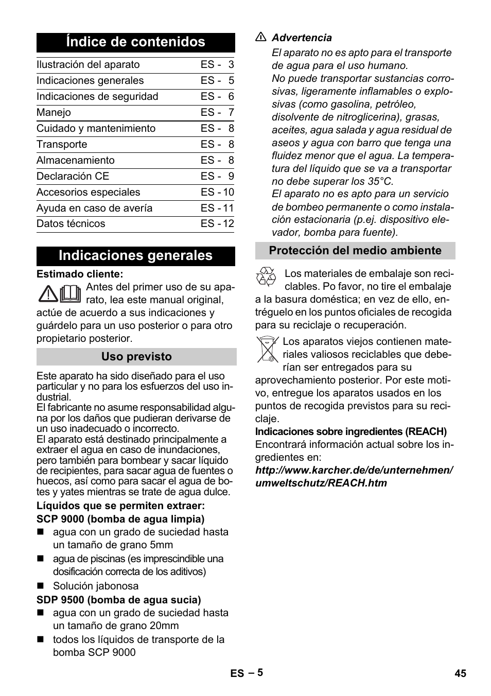 Karcher SDP 9500 User Manual | Page 45 / 72