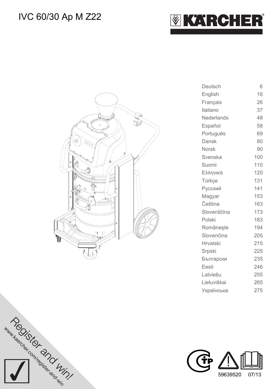 Karcher IVC 60-30 Tact H Z22 EU User Manual | 292 pages