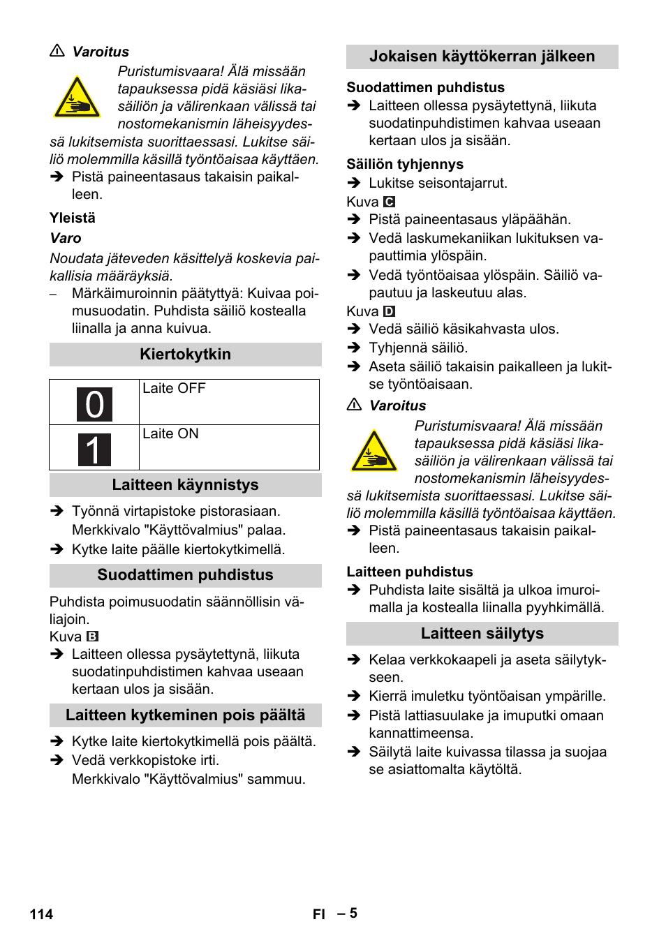 Karcher IVC 60-30 Tact H Z22 EU User Manual | Page 114 / 292