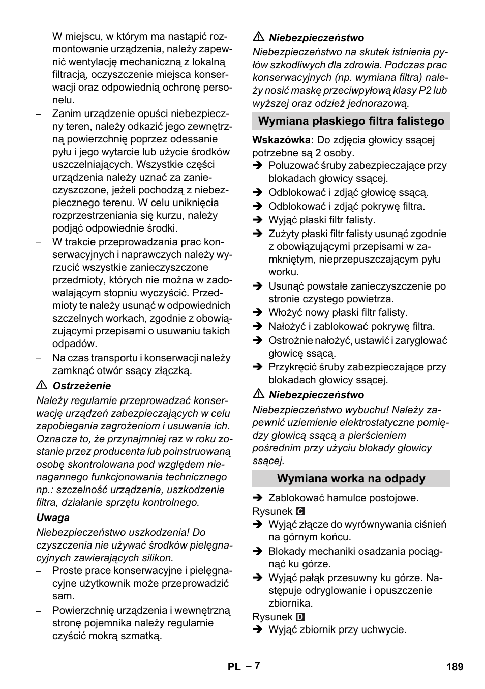 Karcher IVC 60-30 Tact H Z22 EU User Manual | Page 189 / 292