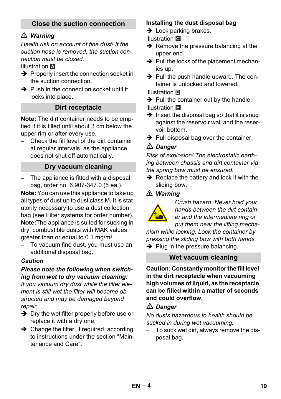 Karcher IVC 60-30 Tact H Z22 EU User Manual | Page 19 / 292