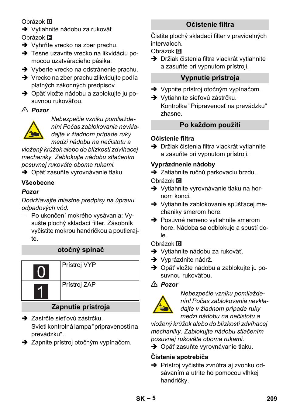 Karcher IVC 60-30 Tact H Z22 EU User Manual | Page 209 / 292