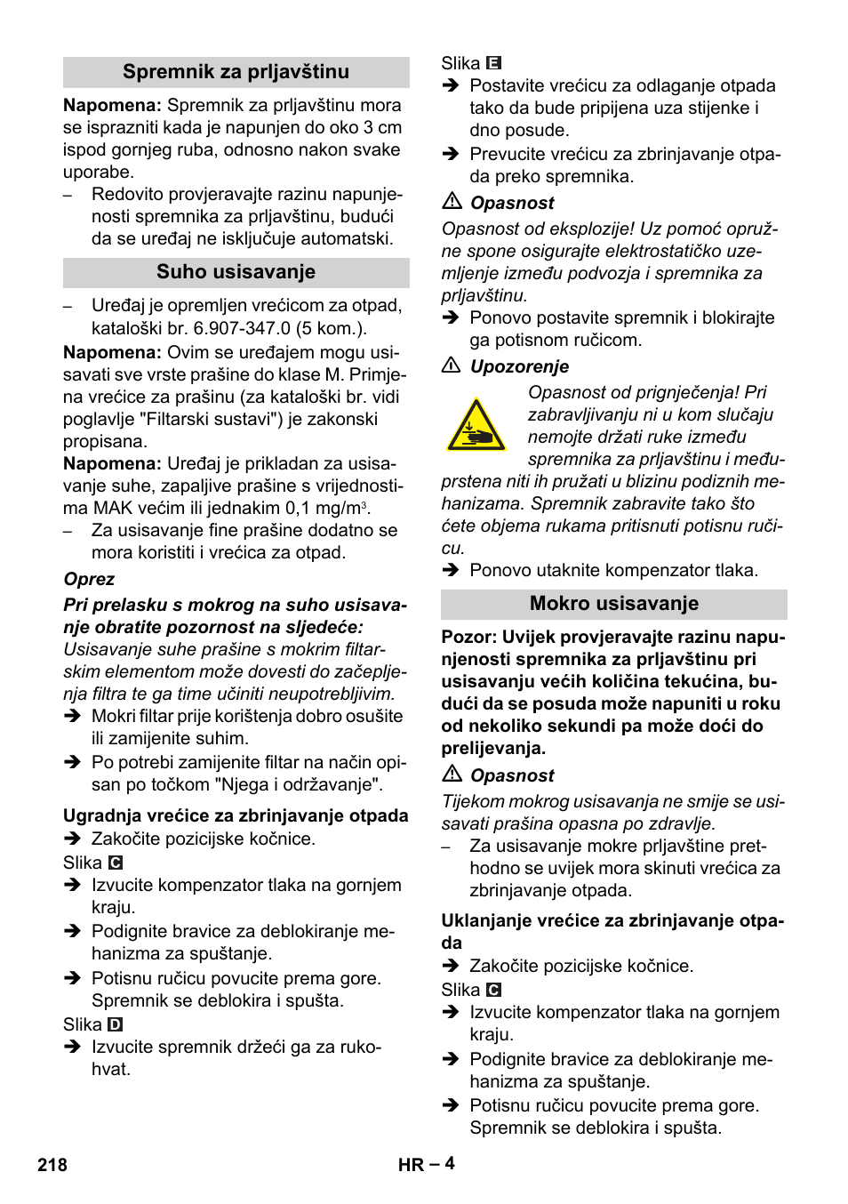 Karcher IVC 60-30 Tact H Z22 EU User Manual | Page 218 / 292