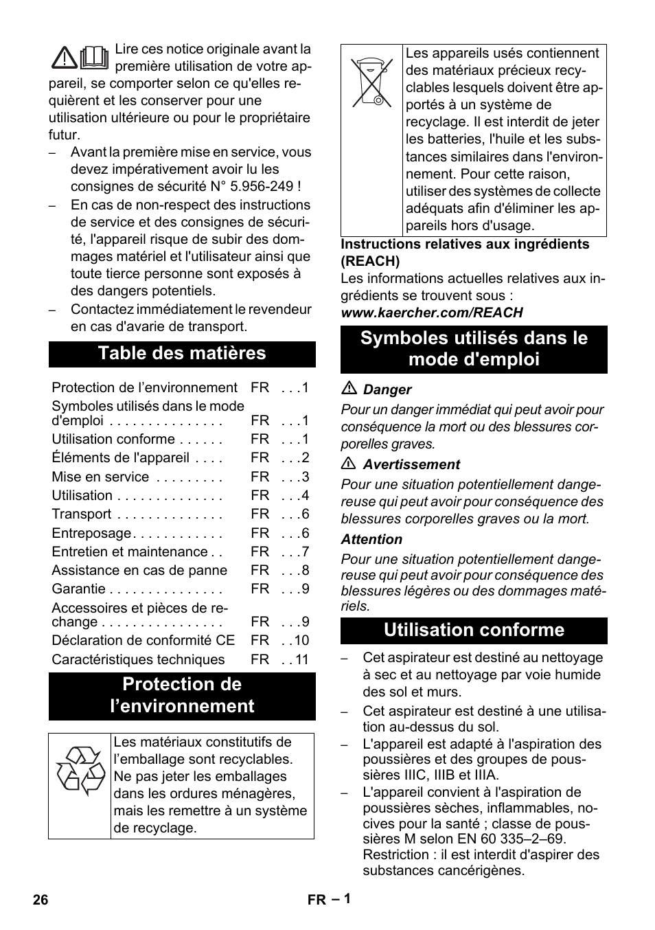 Karcher IVC 60-30 Tact H Z22 EU User Manual | Page 26 / 292