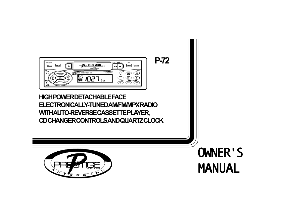 Audiovox P-72 User Manual | 16 pages