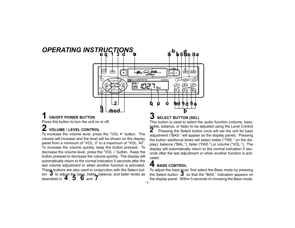 Operating instructions | Audiovox P-72 User Manual | Page 3 / 16