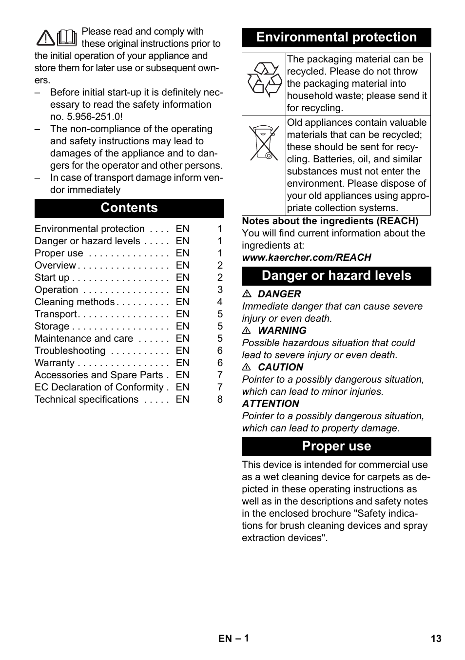 Karcher PUZZI 30-4 User Manual | Page 13 / 232