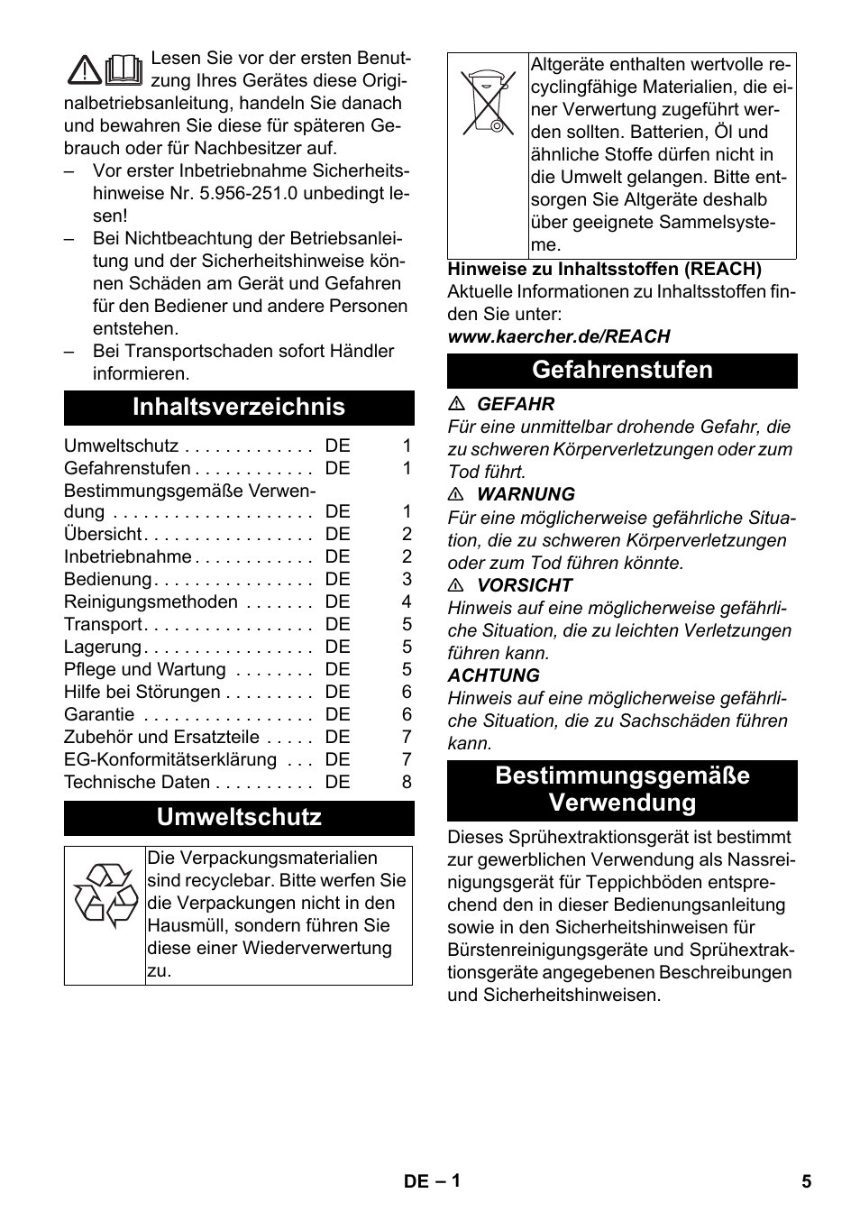 Karcher PUZZI 30-4 User Manual | Page 5 / 232
